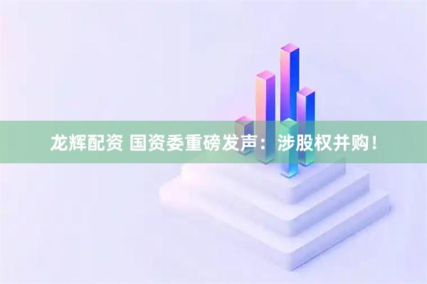 龙辉配资 国资委重磅发声：涉股权并购！